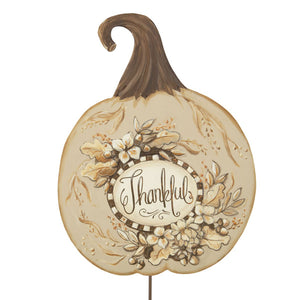 "Thankful" Pumpkin In Brown