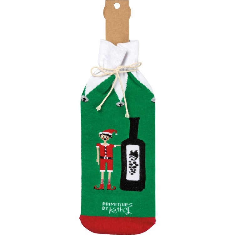 Bottle Sock - A Little Elf Told Me You Like Wine