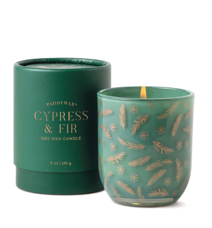 Cypress & Fir Green Opaque Vessel With Copper Decal