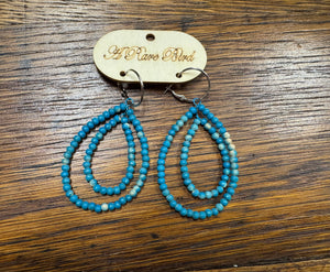 Teakwood Double Teardrop Earrings