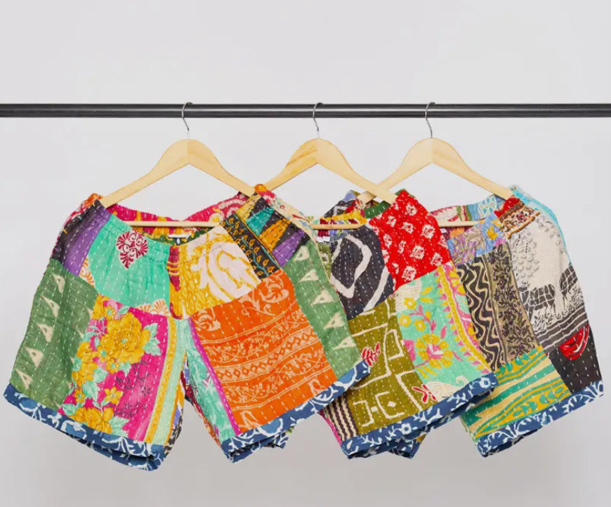 Cotton Kantha Shorts