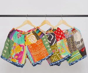Cotton Kantha Shorts