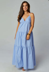 Blue Tiered Maxi Dress