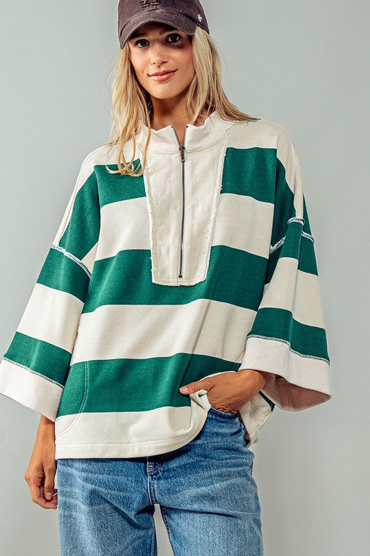 Breezy Striped Pullover Top