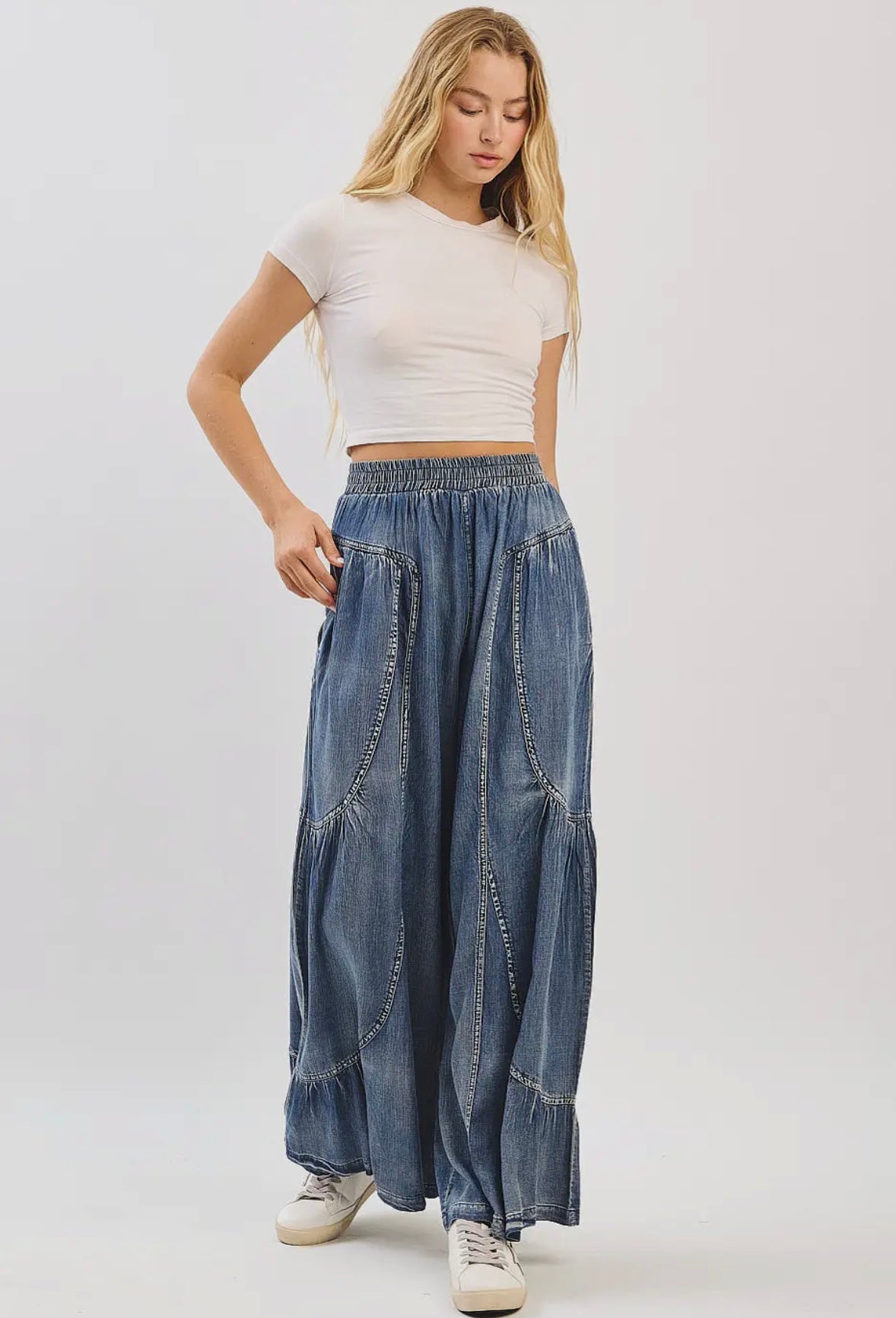 Washed Chambray Tier Detail