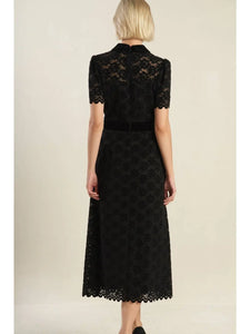 A Woven Lace Midi Dress