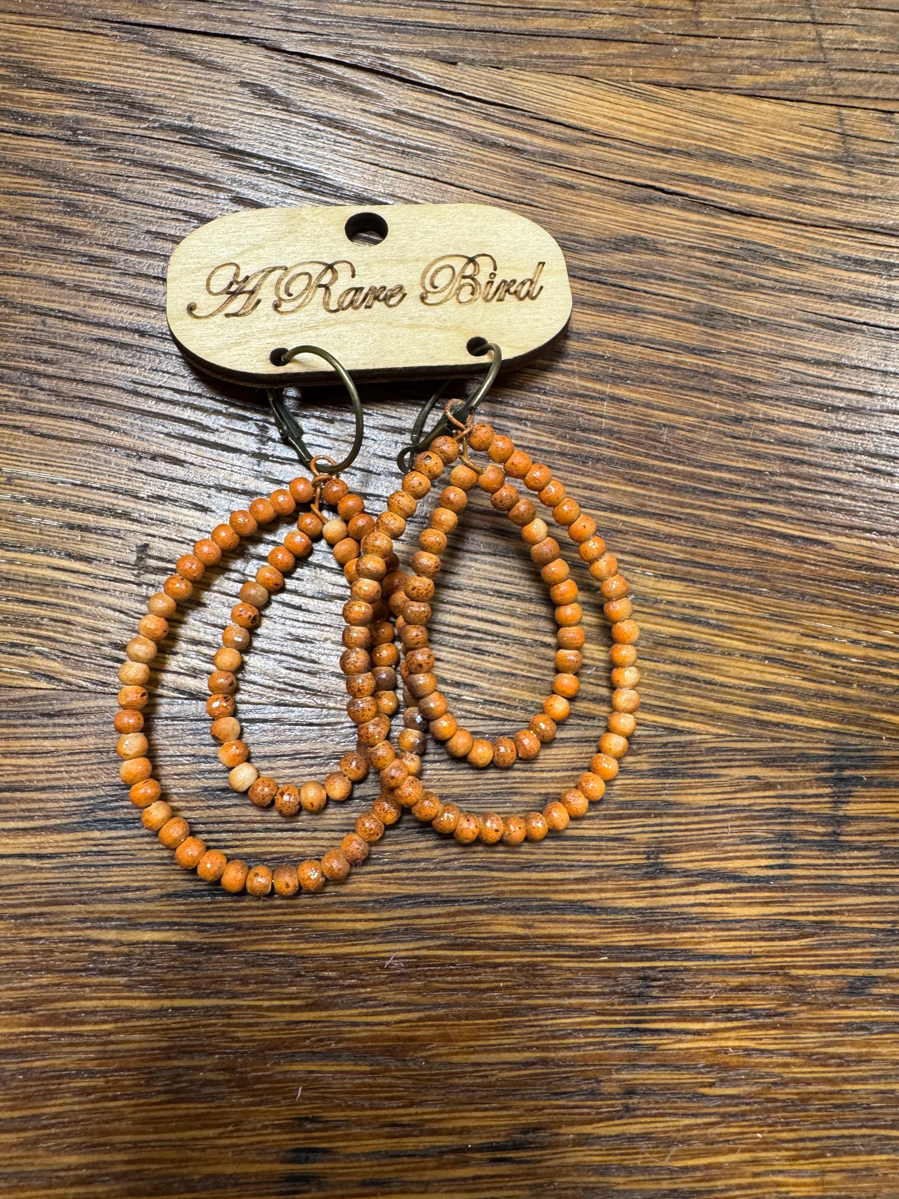 Teakwood Double Teardrop Earrings