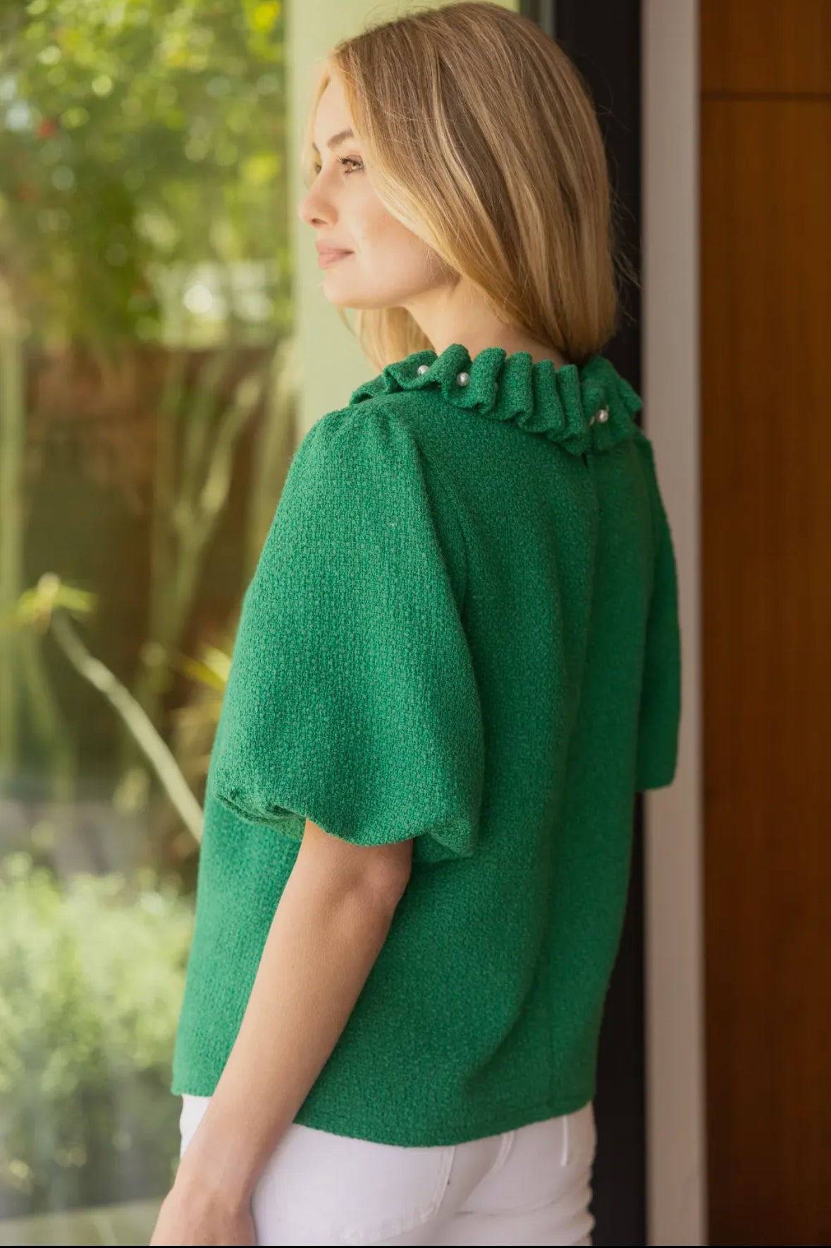 Pearled Ruffled Top