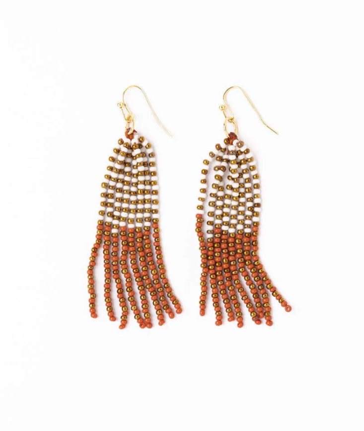 Game Day Tassel Seed Bead Earrings