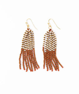 Game Day Tassel Seed Bead Earrings