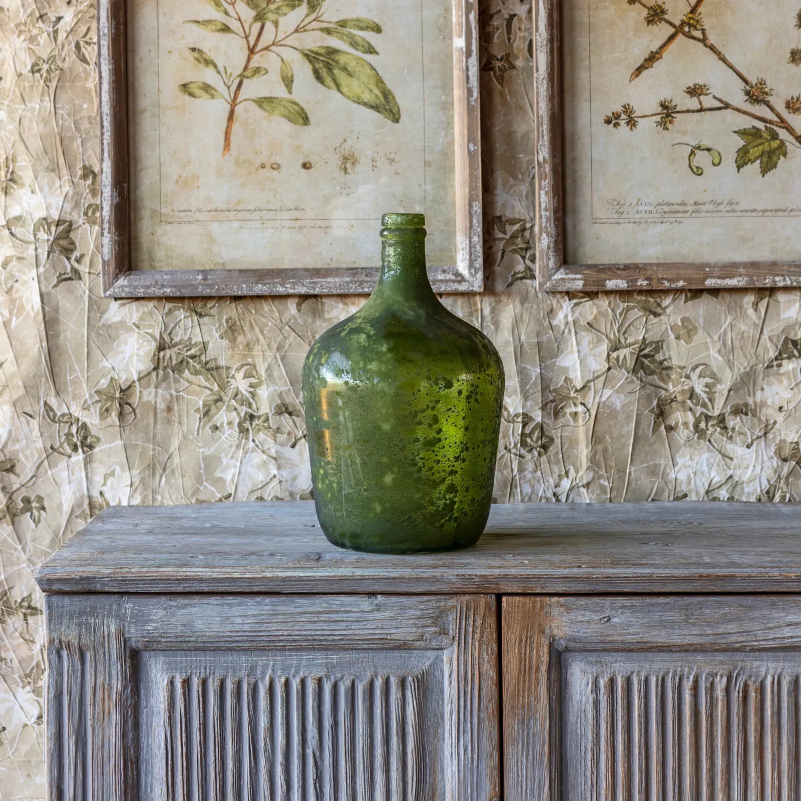 Decorative Aged Verde Bottle
