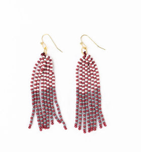 Game Day Tassel Seed Bead Earrings