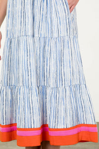 Blue Striped Maxi Dress