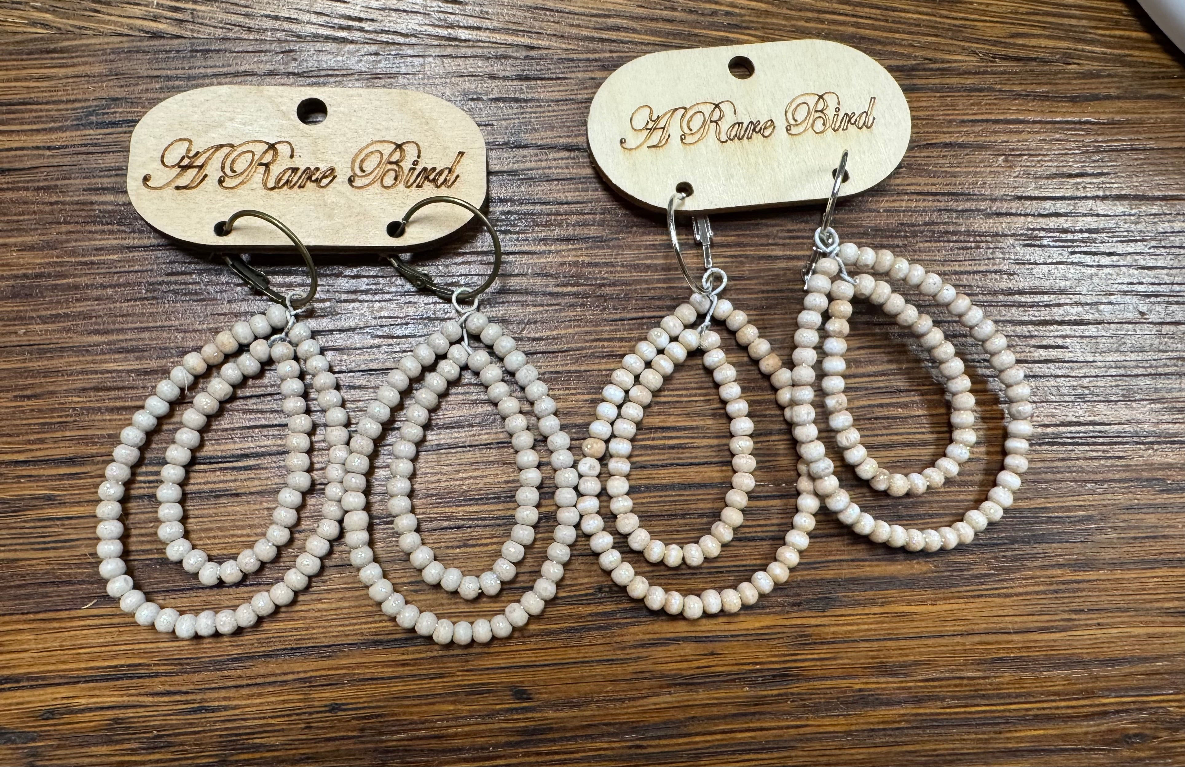 Teakwood Double Teardrop Earrings