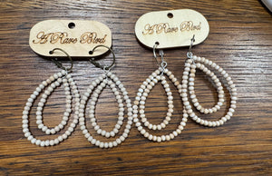 Teakwood Double Teardrop Earrings