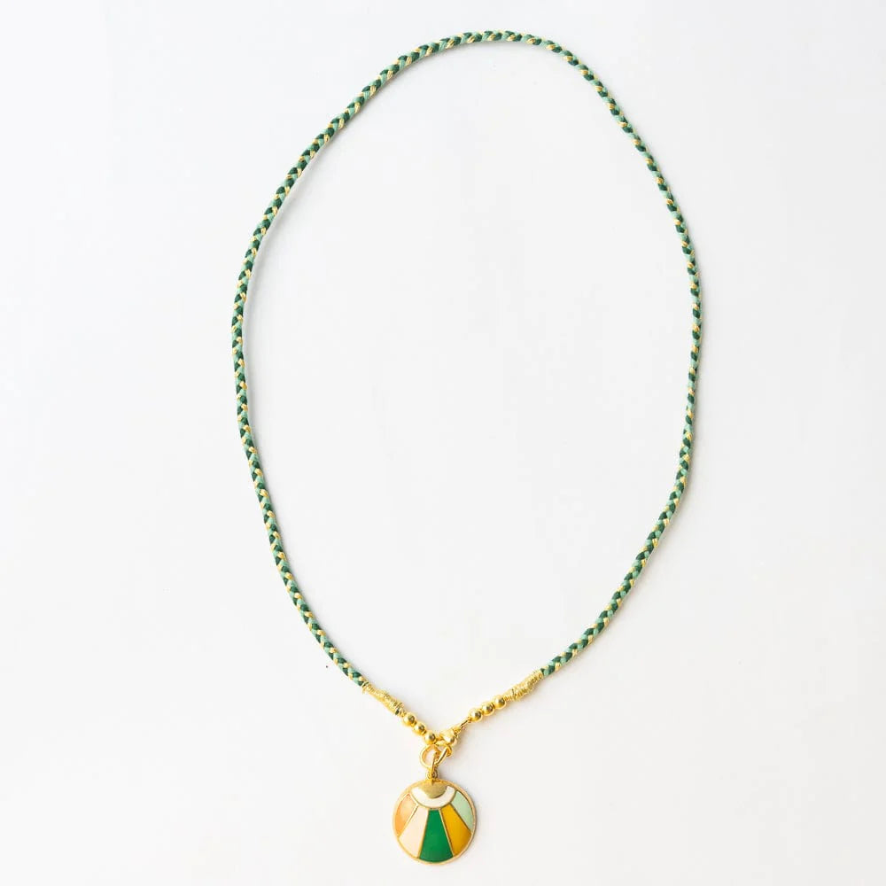 Maria Braided Necklace With Enamel Pendant