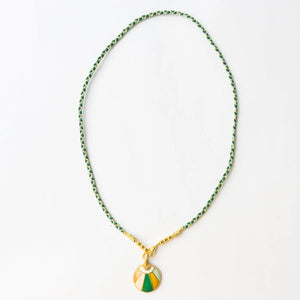 Maria Braided Necklace With Enamel Pendant