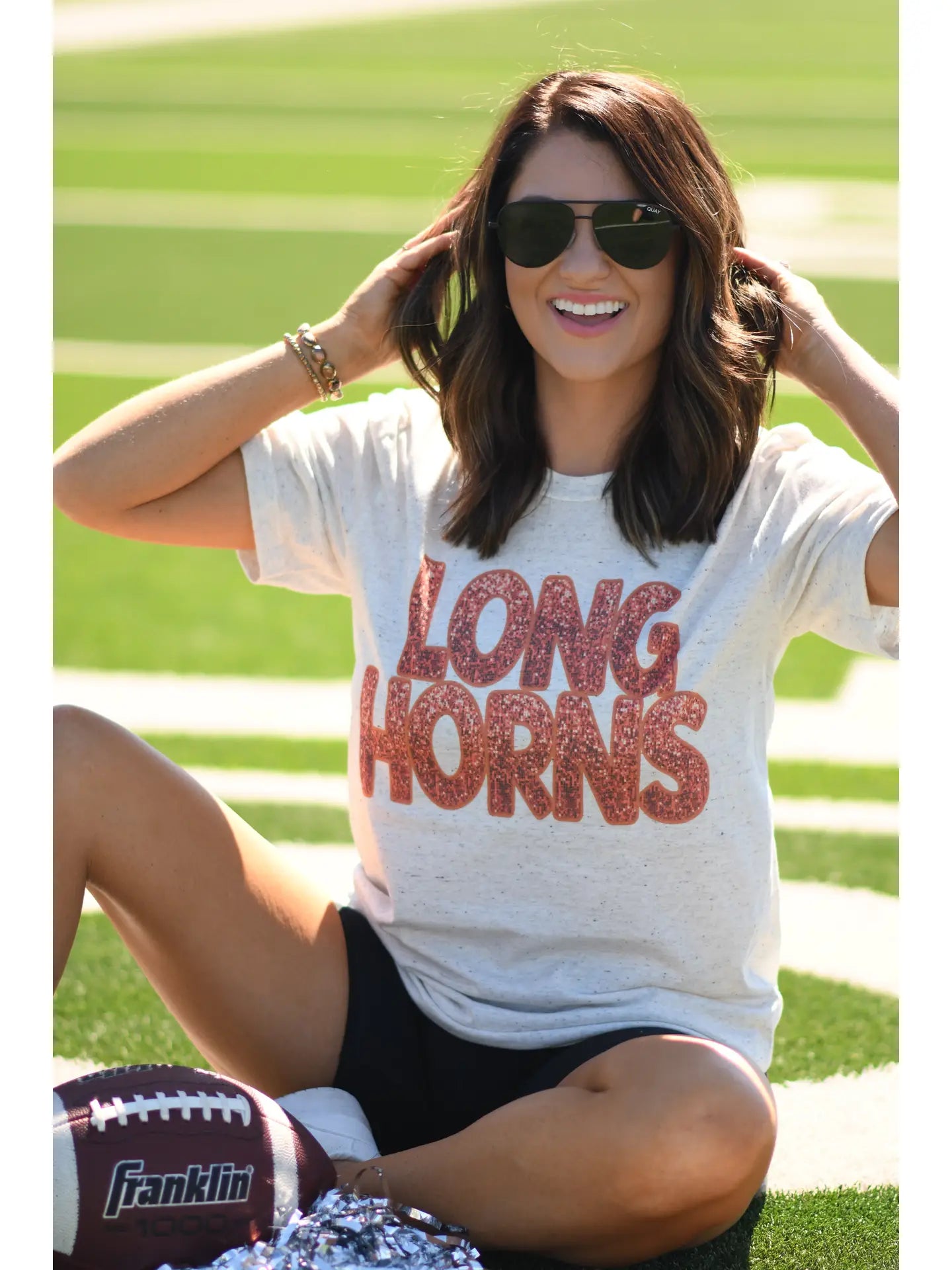 Longhorns Faux Sequins Tee