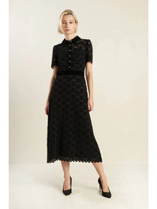 A Woven Lace Midi Dress