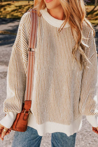 Striped Trim Sweater