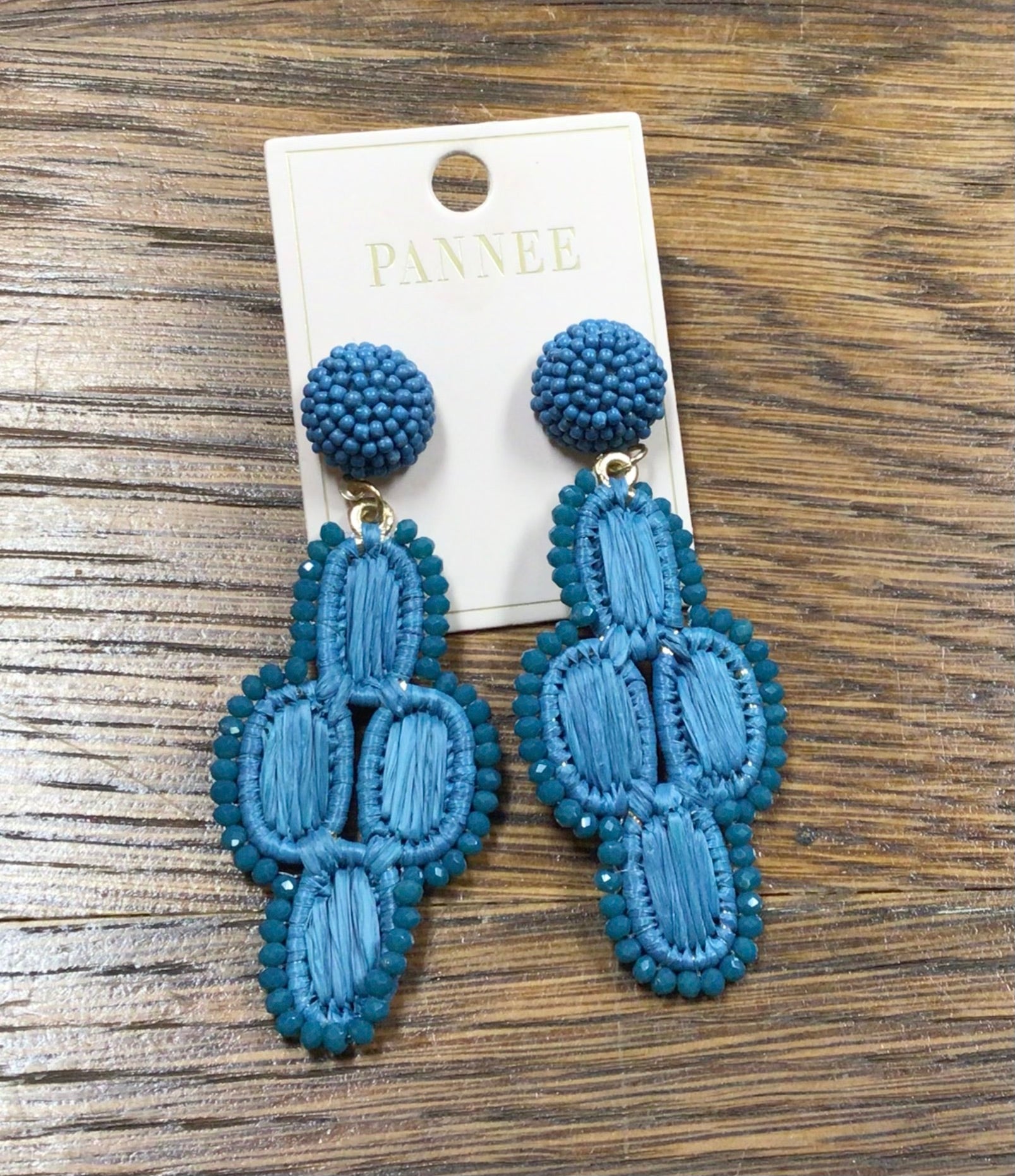 Wander Blue Beaded Statement Earrings