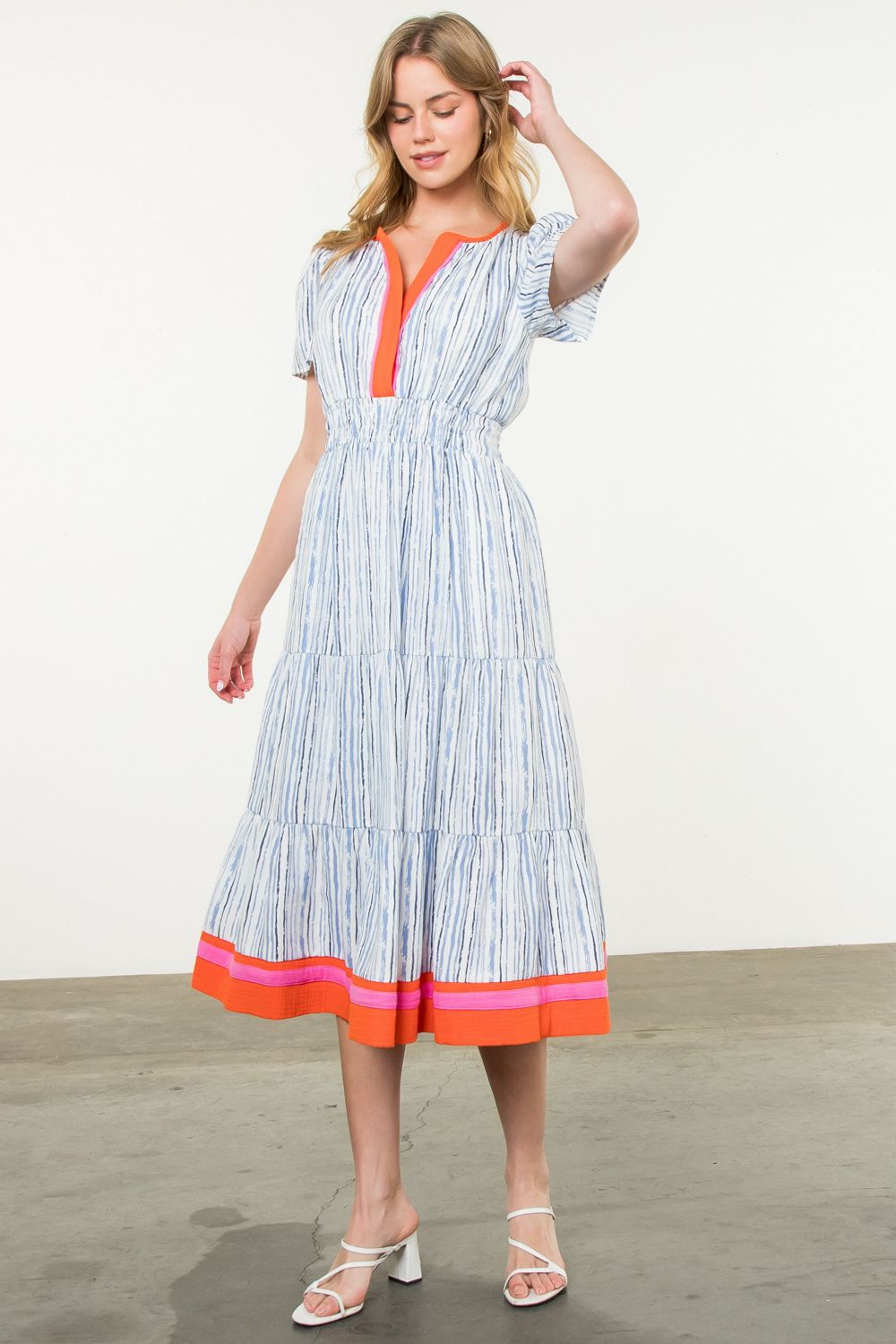 Blue Striped Maxi Dress