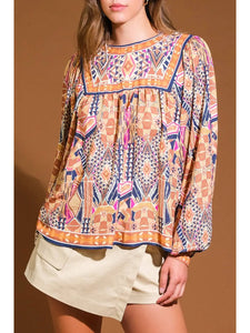 Mixed Print Blouse