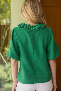 Pearled Ruffled Top