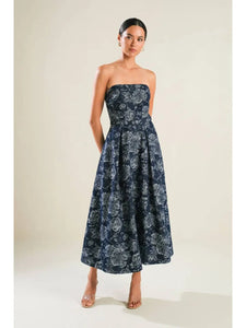 A Jacquard Denim Midi Dress