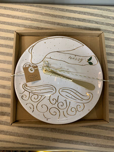 Gold Santa Cheese Plate