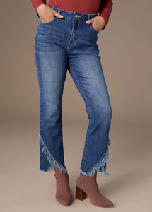 Bambu Soft Straight Ankle With Crossover Fringe Bottom