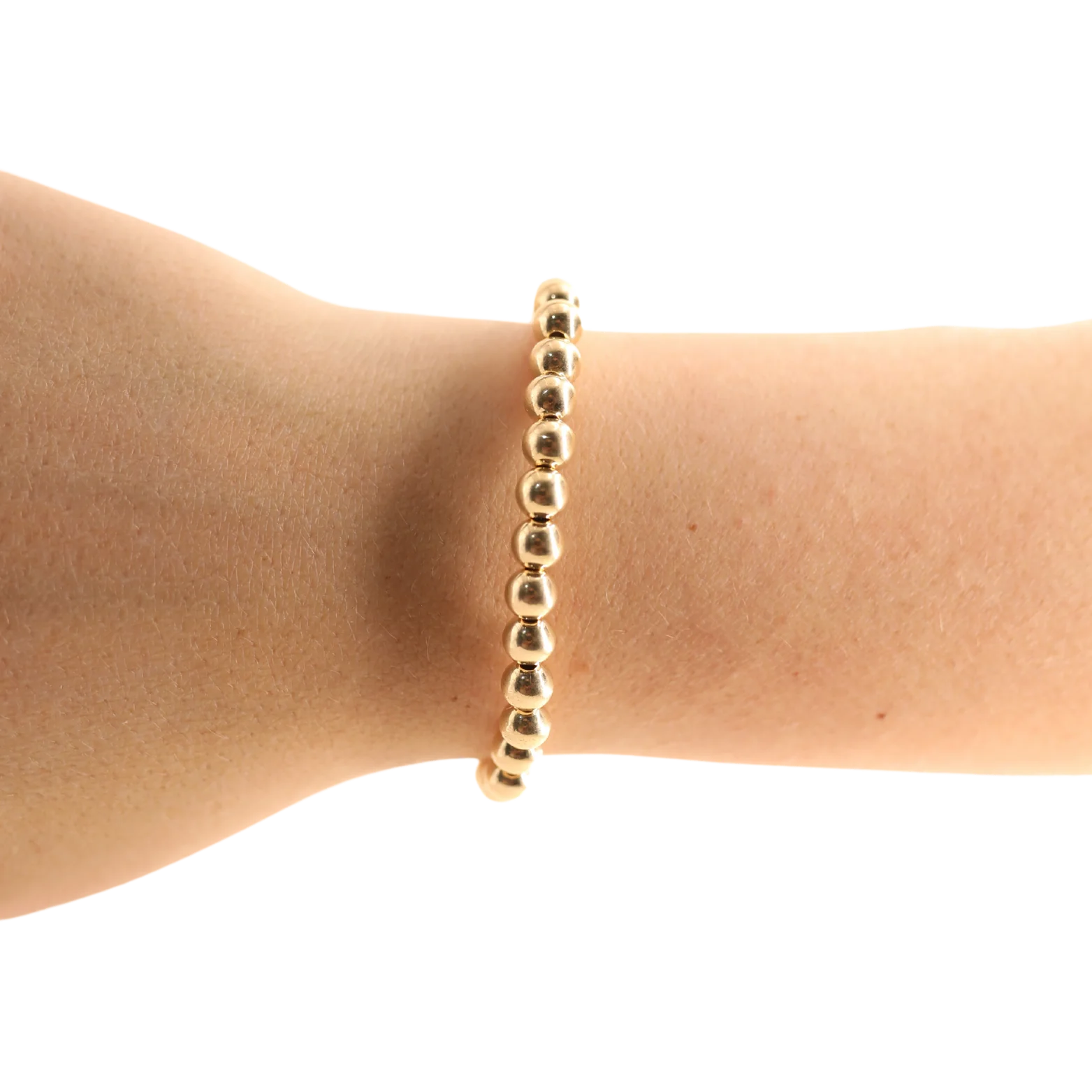 6MM Gold Beaded Bracelet