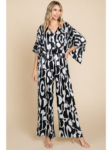 Satin Print Jumpsuit