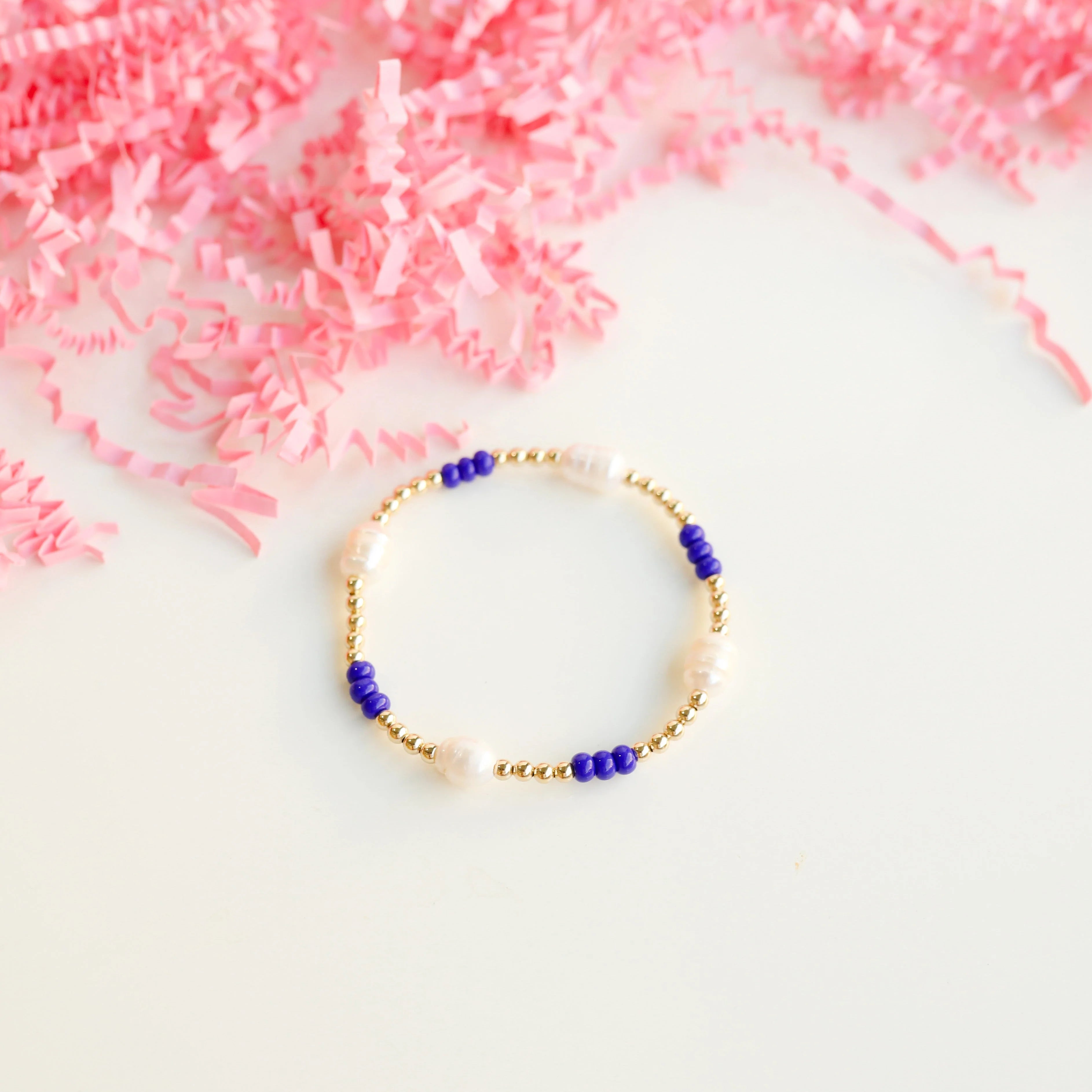 Royal Blue Pearl Poppi Bracelet