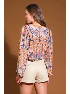 Mixed Print Blouse