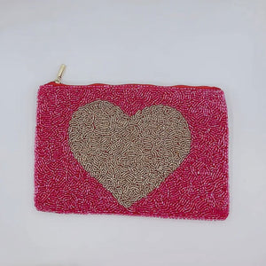 Gold Heart Pouch