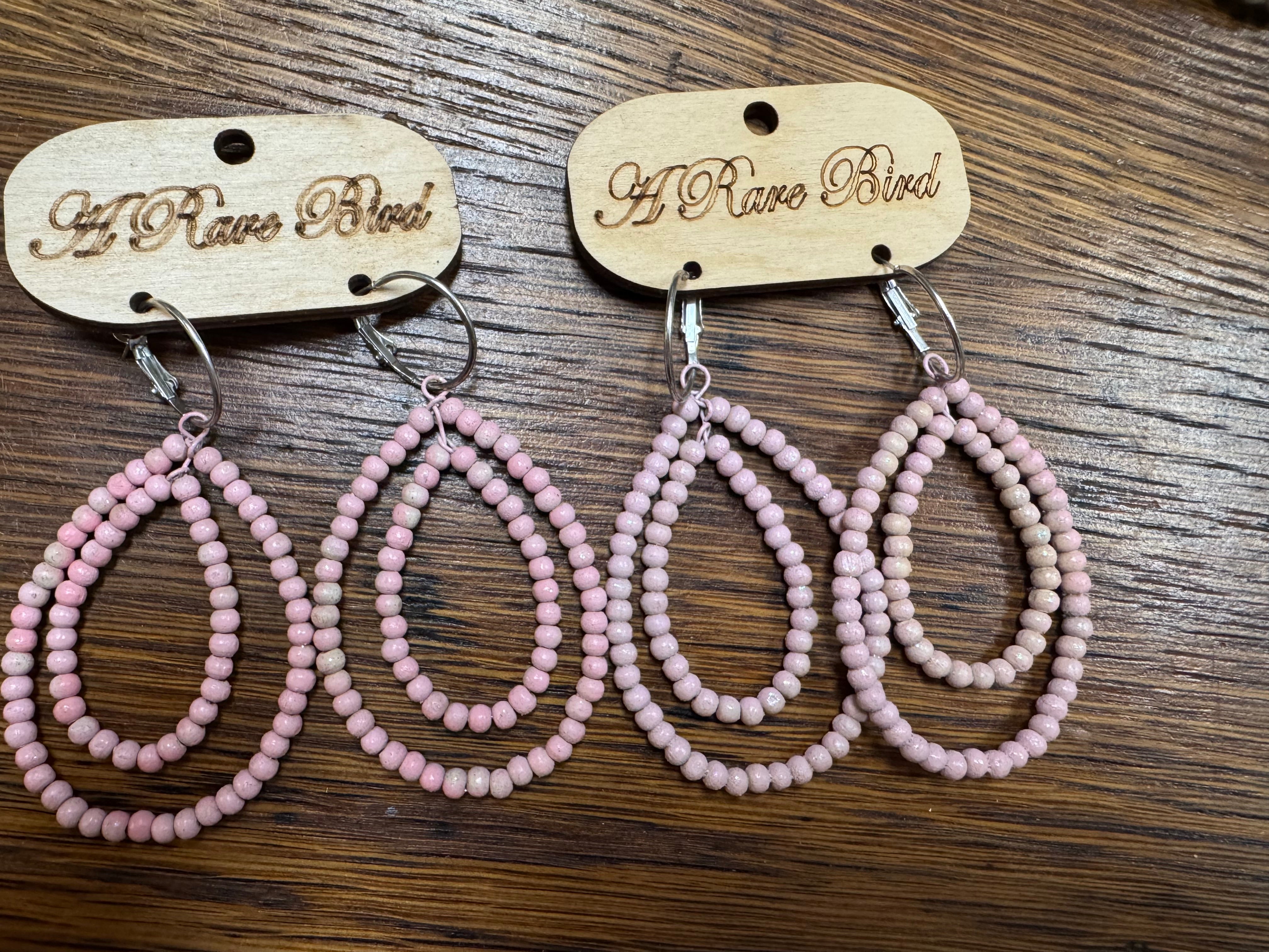 Teakwood Double Teardrop Earrings