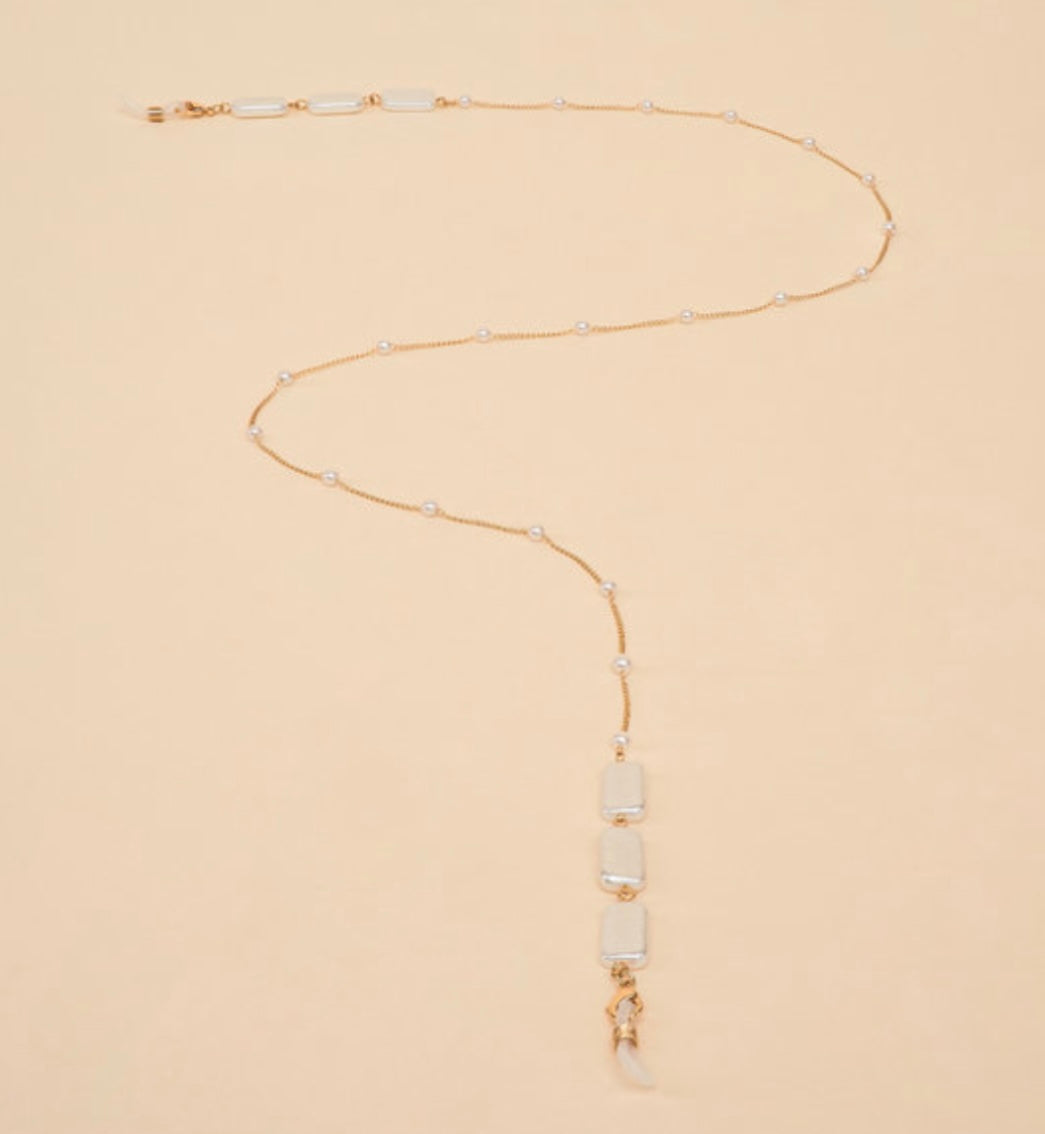 Glasses Chain - Delicate Chain In Pearl