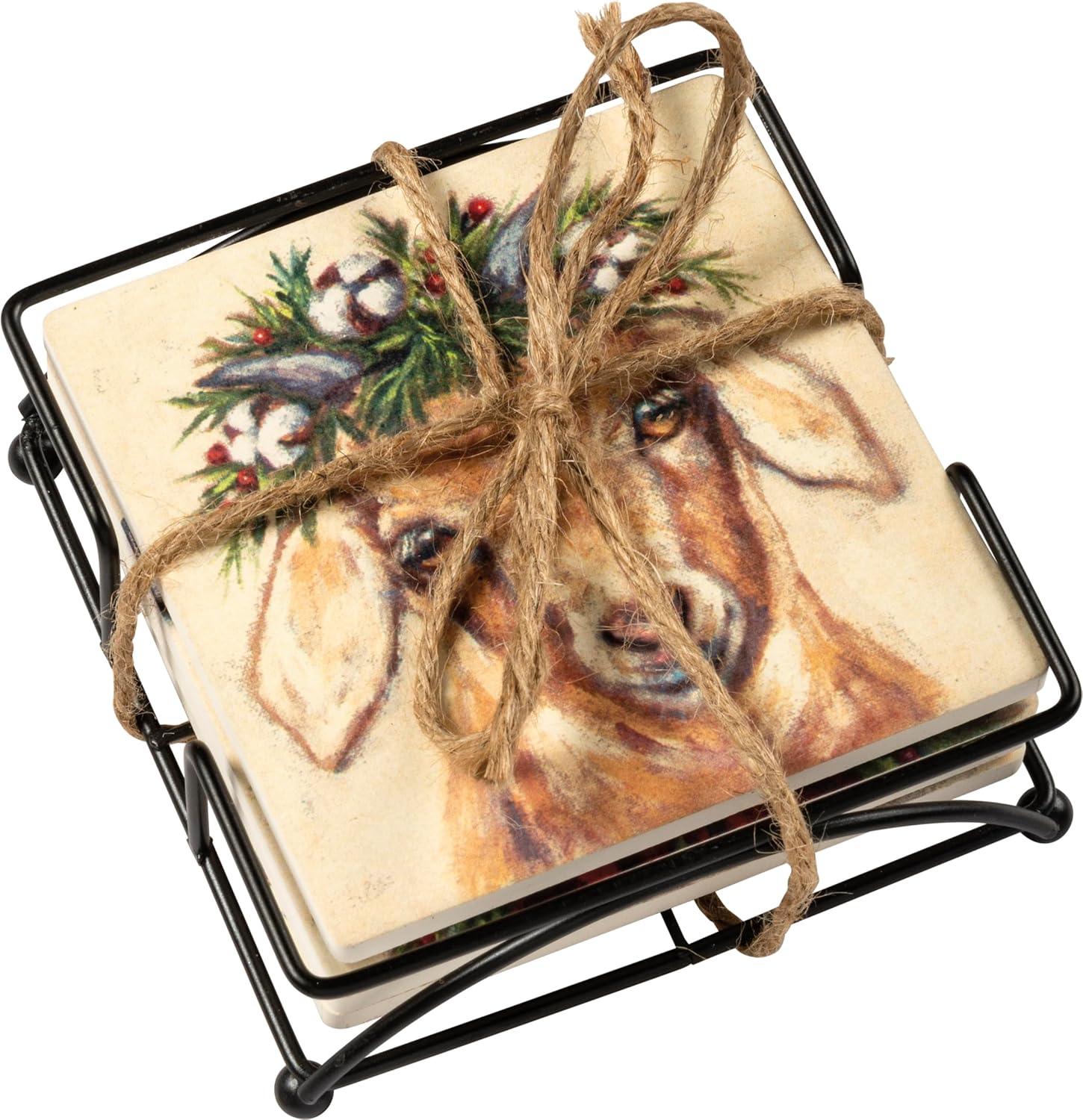 Farm Animal Family Christmas - Coaster Set