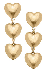 Gina Puffy Heart Linked Earrings