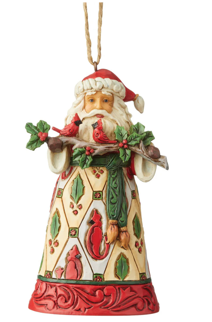 Santa with Cardinals Ornament