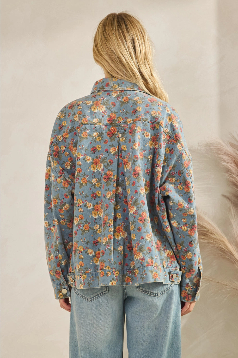 Twill Floral Denim Jacket