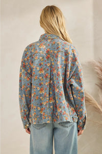 Twill Floral Denim Jacket