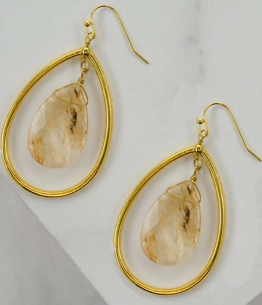 Oval Gemstone Earrings