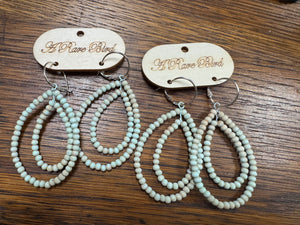 Teakwood Double Teardrop Earrings