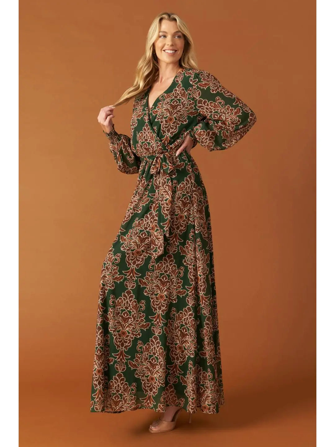 A Printed Woven Maxi Dress