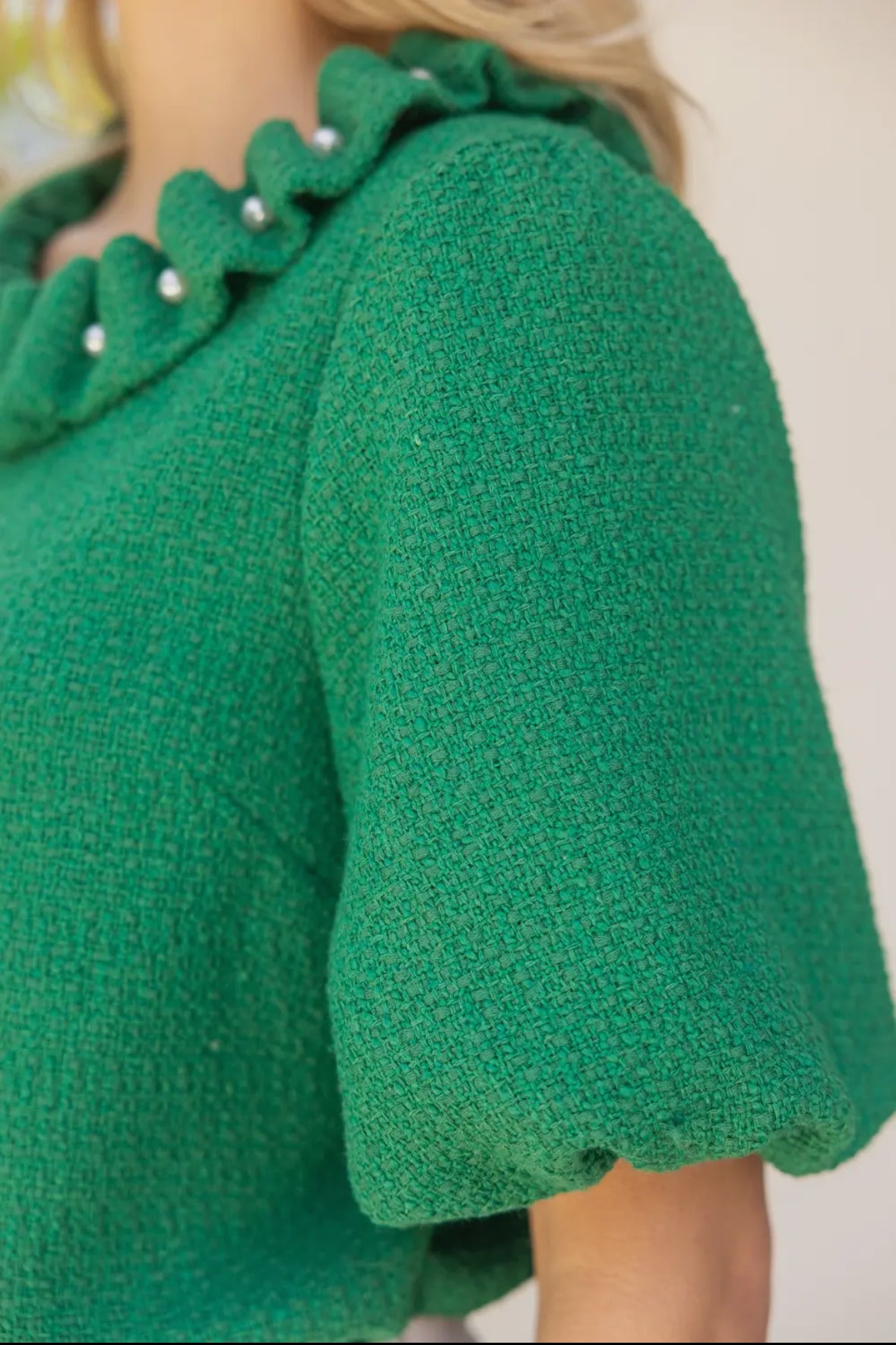 Pearled Ruffled Top