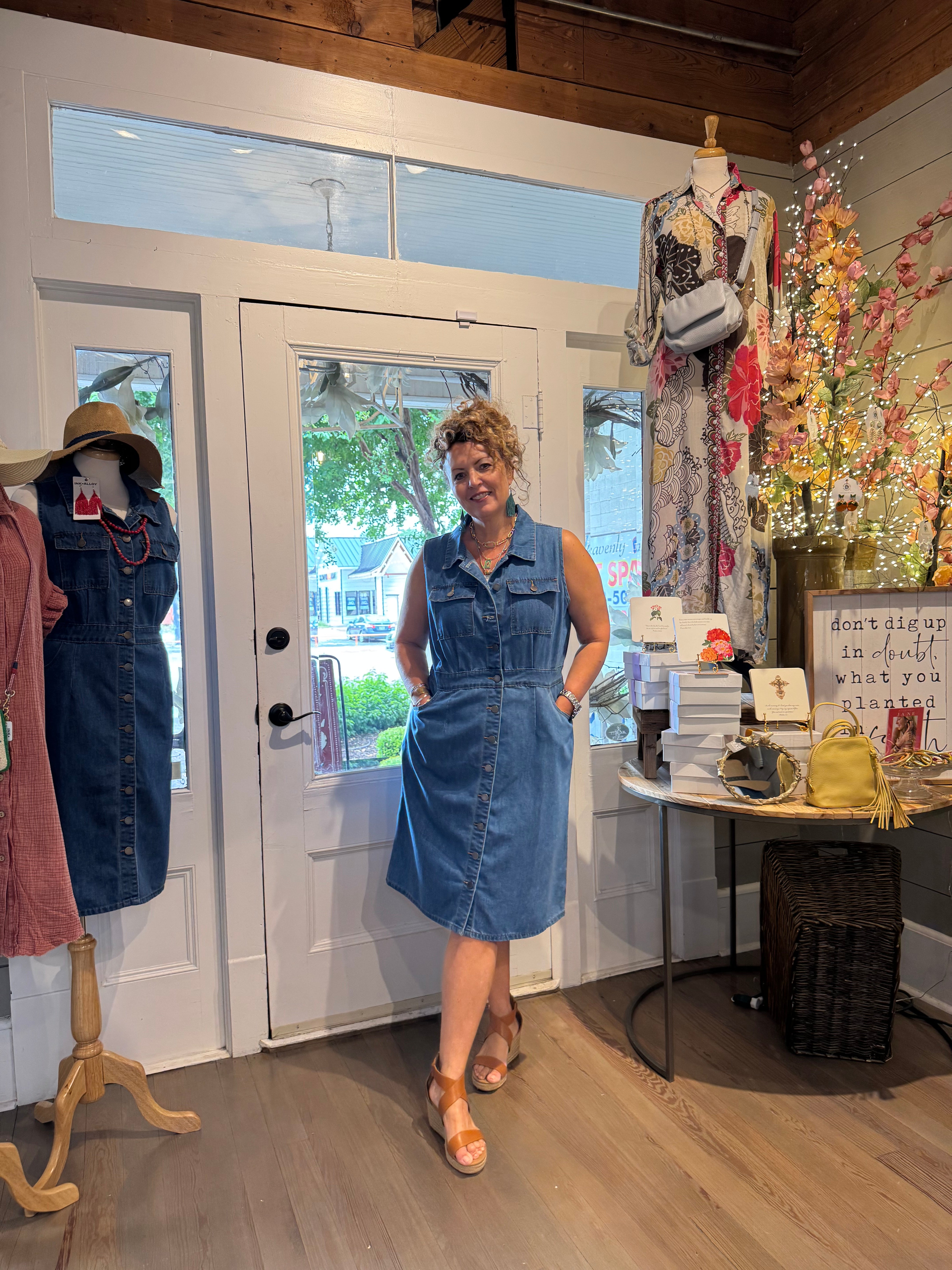 Sleeveless Denim Dress
