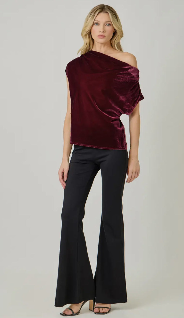 Velvet Cowl Neck Top