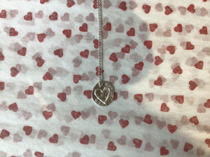 Free Form Circle Necklace w/cross and heart